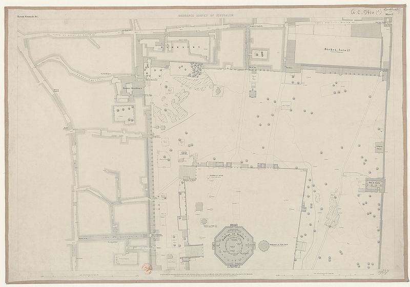 מפת הר הבית כפי שמופיעה בסקר משנת 1865.