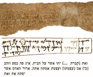 תעתיק הכתובת לעברית מודרנית, על פי פרופ' נחמן אביגד